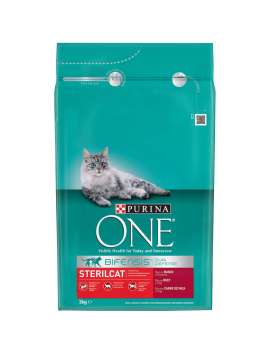PURINA ONE Gatos Esterilizados rico en Buey y Trigo 3kg
