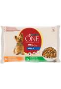 ONE MINI Perro Mini Adulto Pollo y Cordero en Salsa 4x100g