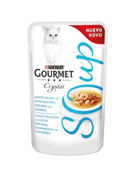 GOURMET CRYSTAL Soup atún natural servido con gambas 40g