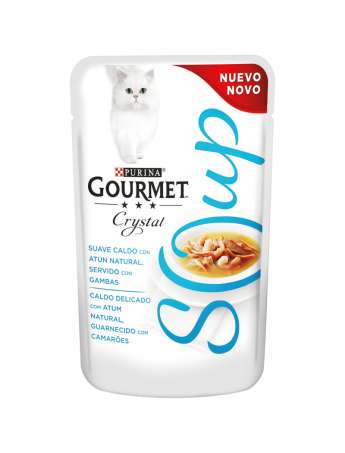 GOURMET CRYSTAL Soup atún natural servido con gambas 40g