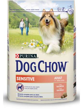 PURINA DOG CHOW Perros Adultos con piel, pelaje y digestión Sensibles con Salmón y Arroz. 2,5kg
